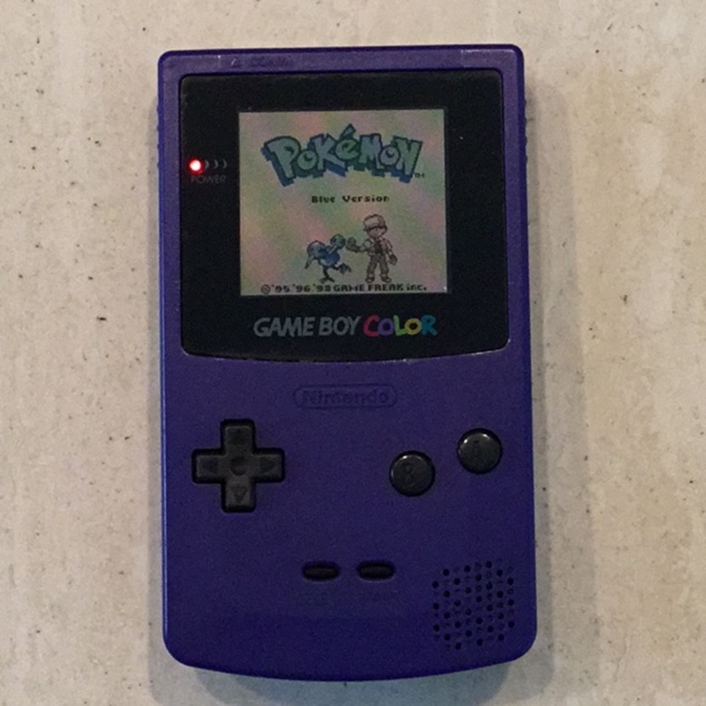 Nintendo Gameboy Color Console System Grape Purple Handheld Game Boy Authentic